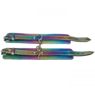 Bondara Shiny B tch Holographic Faux Leather Handcuffs