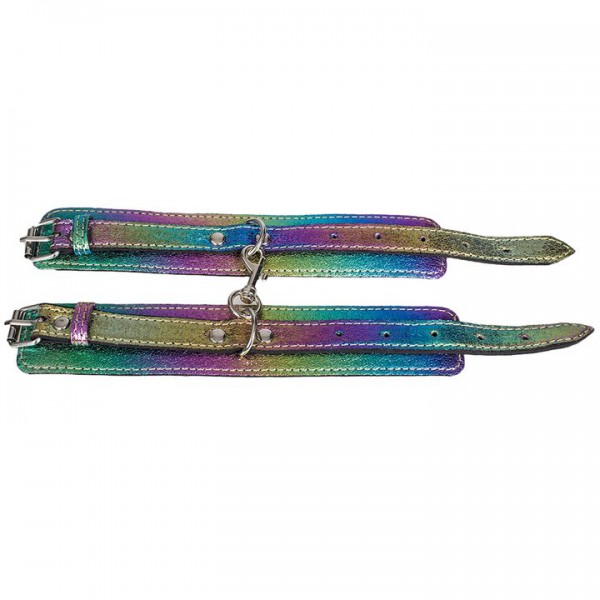 Bondara Shiny B!tch Holographic Faux Leather Handcuffs — image 4 of 4