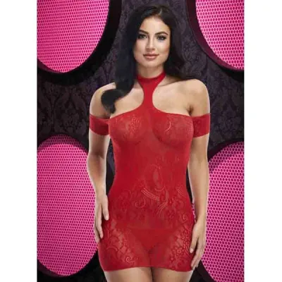Lapdance LC75 Cut Out Lace Mini Dress OS