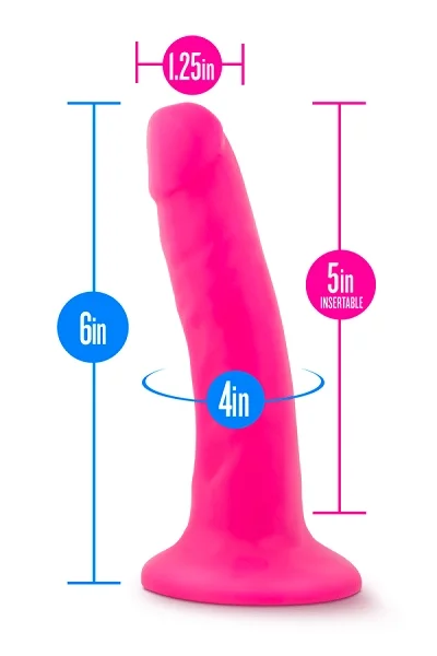 Blush Neo Neon Pink 6 Inch Dual Density Cock — image 5 of 13