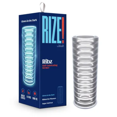 Rize Ribz Glow in the Dark Self Lubricating Stroker Clear