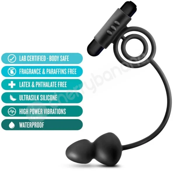 Anal Adventures Platinum Anal Plug & Vibrating C-Ring