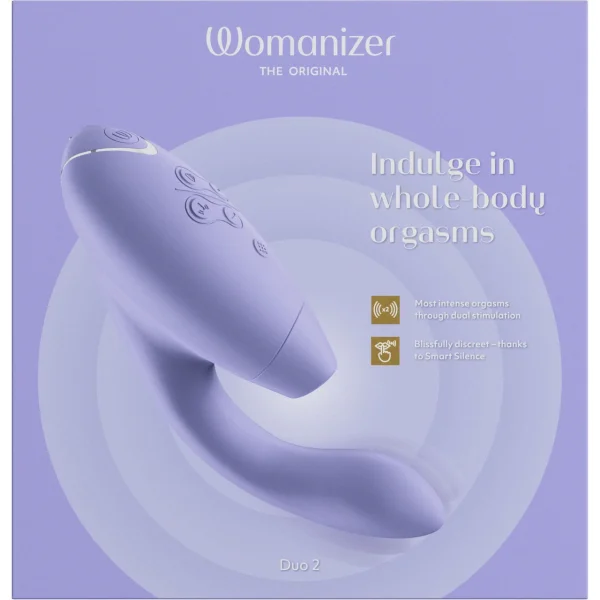 Womanizer DUO 2 Silicone Pleasure Air Clitoral & G-Spot Stimulator - Lilac