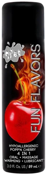 Wet Fun Flavors Popp'n Cherry Warming Water-Based Lube | 3oz