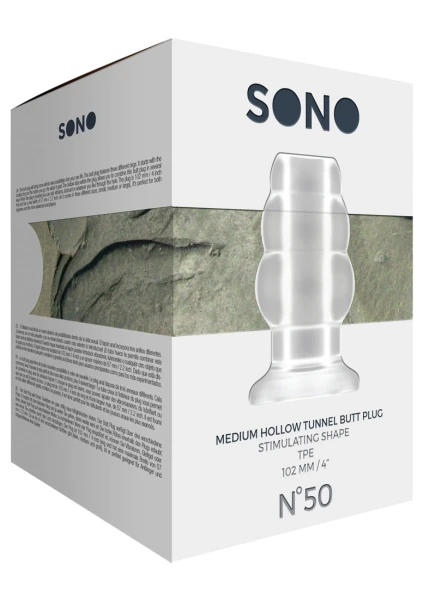 Sono No.50 - Medium Hollow Tunnel Butt Plug - 4 Inch - Translucent