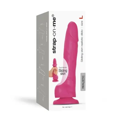 Strap On Me Sliding Skin Realistic Fuchsia Dildo