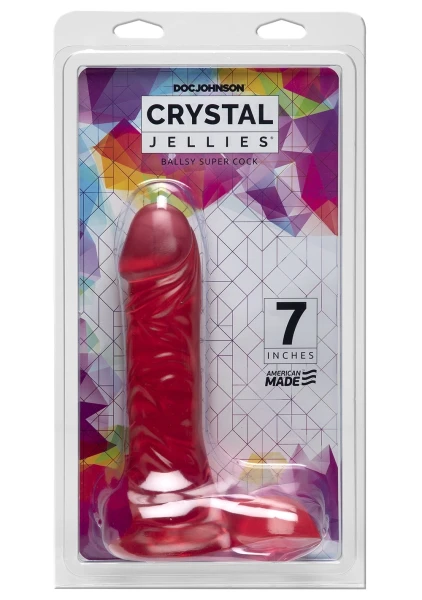 Crystal Jellies 7 Inch Ballsy Supercock - Pink