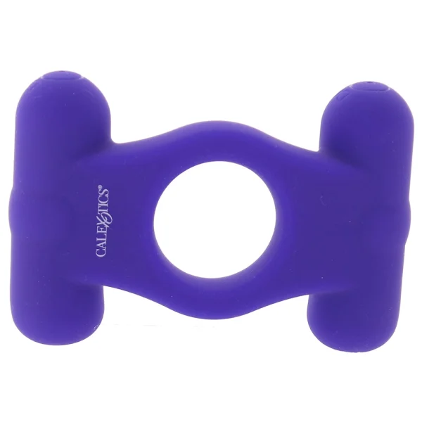Silicone Rechargeable Triple Orgasm Enhancer Vibrating Cock Ring By CalExotics - Purple