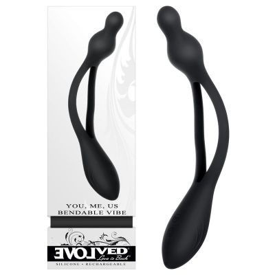 Evolved You Me Us Bendable Vibe Black USB Rechargeable Dual Stimulator