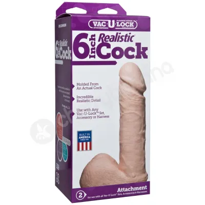 Doc Johnson 6 Realistic Cock Vac U Lock Attachment Dildo