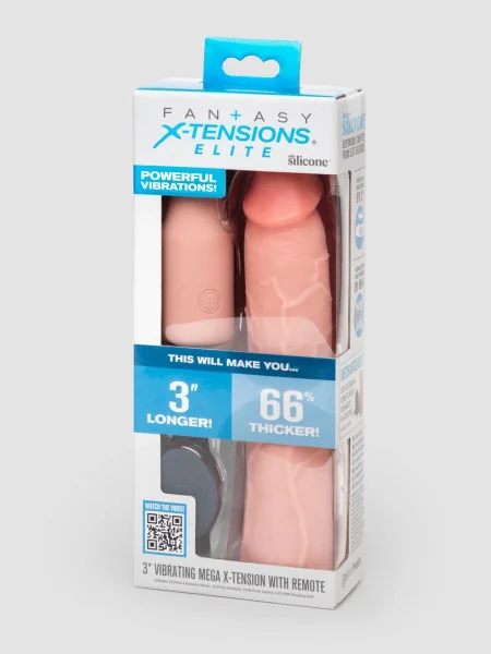 Fantasy X-Tensions 3 Extra Inches Extra Girthy Remote Control Silicone Penis Extender