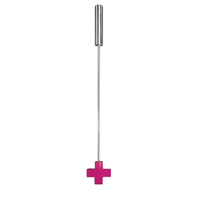 Leather Cross Tipped Crop Pink