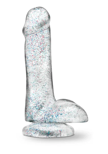 Naturally Yours - 6 Inch Glitter Cock - Sparkling Clear
