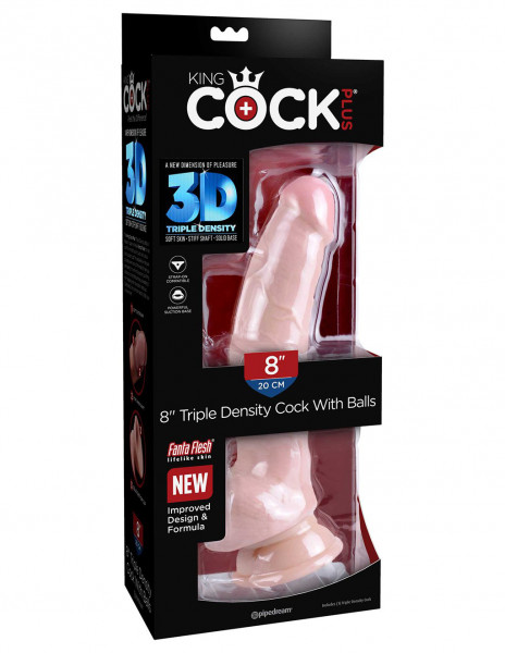King Cock Plus 8" 3D Cock w/ Balls