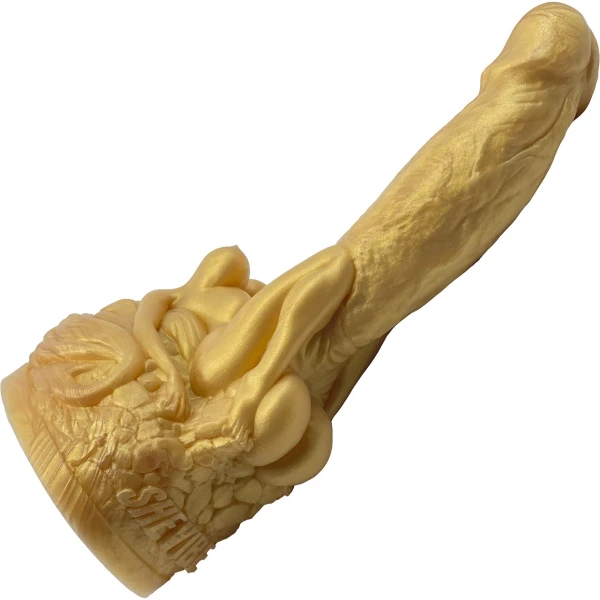The Futanari 9.5" Silicone Fantasy G-Spot Dildo By Uberrime - Goldfinger