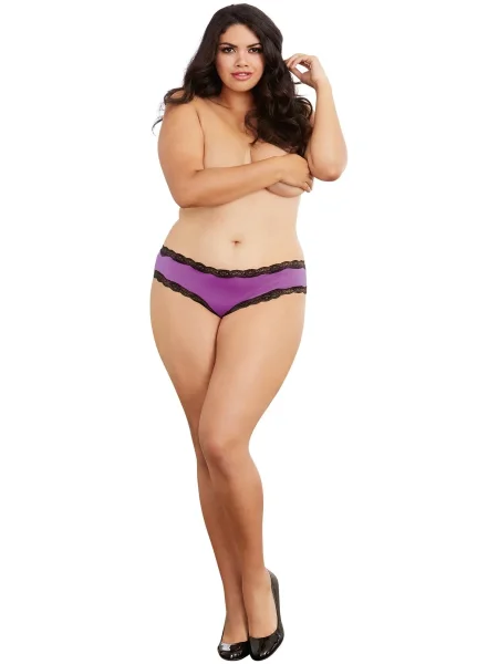 Open Back Panty - 2x - Iris- Black