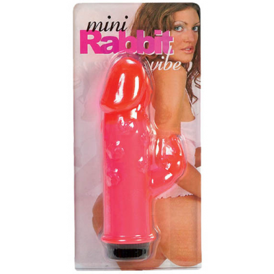 Mini Rabbit Vibe Hot Pink 12 7 cm 5 Vibrator with Rabbit Clit Stimulator
