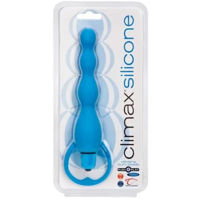 Climax Silicone Vibrating Bum Beads Blue