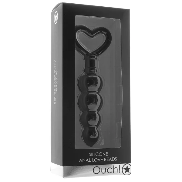Ouch Silicone Anal Love Beads Black