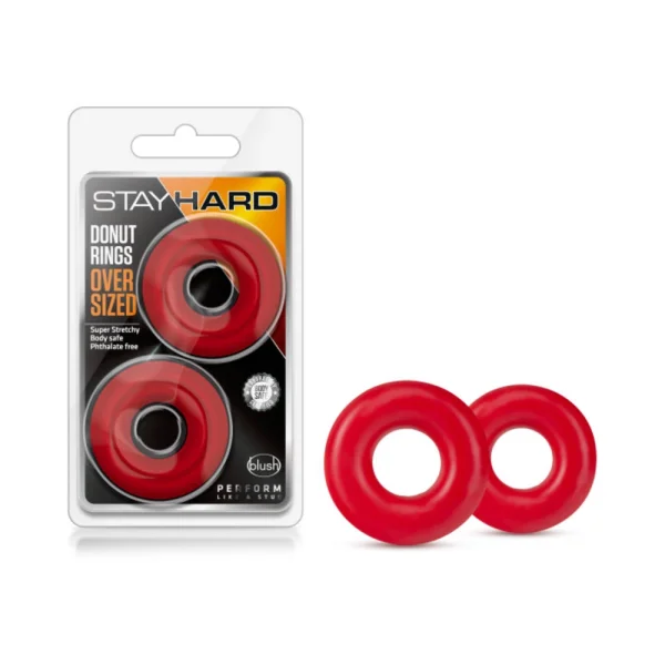 Stay Hard - Donut Rings Oversized - Red — image 7 of 16