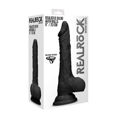 Realistic Dildo With Balls Black