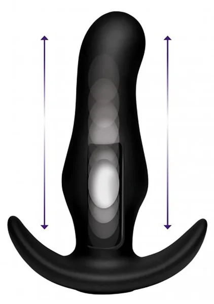 Thump It 7X Curved Silicone Rechargeable Thumping Anal Plug With Remote Control