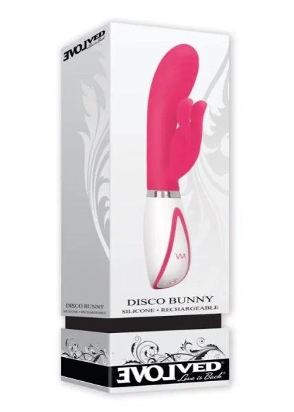 Disco Bunny Rabbit Style Silicone Rechargeable Vibrator by Evolved Novelties