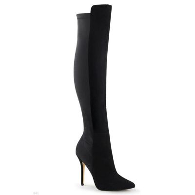 Pleaser 5 Heel Suede Boots with Hidden Platform