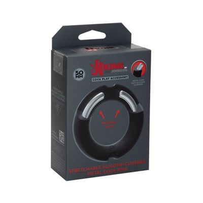 Kink By Doc Johnson Hybrid Silicone Covered Metal Cock Ring 50mm