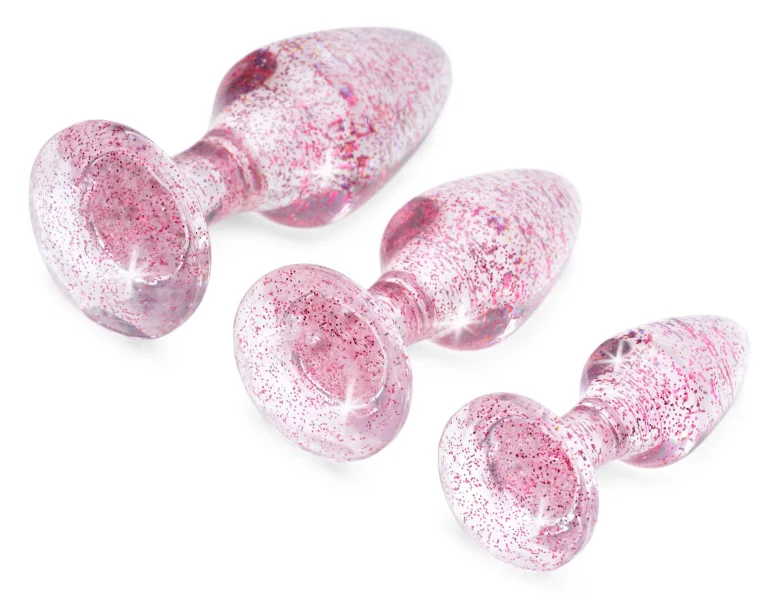 Anal Plug - Glitter Gem Anal Plug Set - Pink