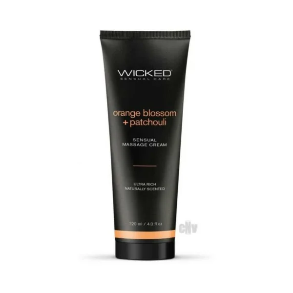 Sensual Massage: Wicked Orange Blossom + Patchouli Sensual Massage Cream 4 Oz.