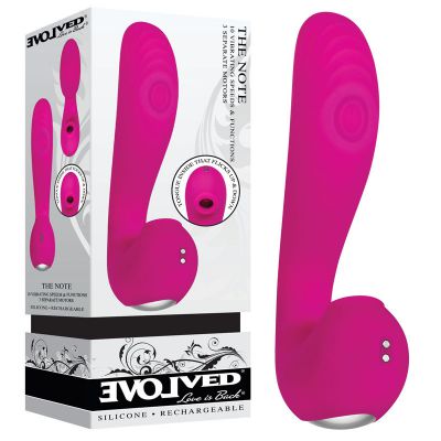 Evolved The Note Pink 16 3 cm USB Rechargeable Vibrator with Flicking Clit Stim