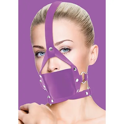 Leather Mouth Gag Purple