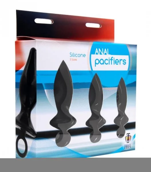 Butt Plug Kit Black 3 Pacifiers