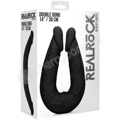 Realrock 14 Realistic Flexible Black Double Ended Dong