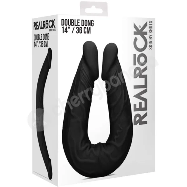 Realrock 14" Realistic & Flexible Black Double Ended Dong
