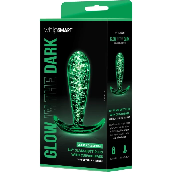 Whipsmart Glow In The Dark Glass Drop Butt Plug