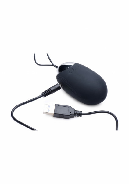 Thunder Egg 21X Silicone Vibrator with Remote Control - Black - Egg Sex Toy