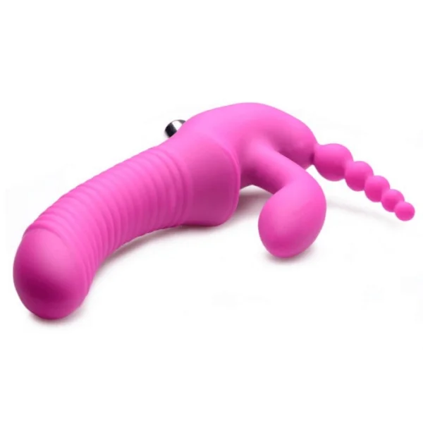 Strap U Regal Rider Vibrating Strapless Strap On Triple Stimulator
