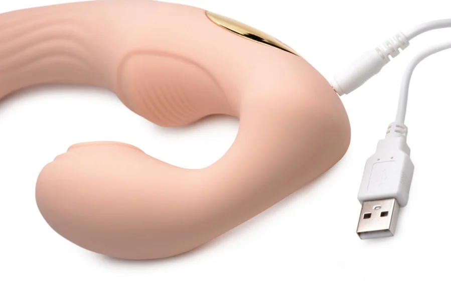 15x U-Pulse - Pulse and Vibe Strapless Strap-on  With Remote - Blush