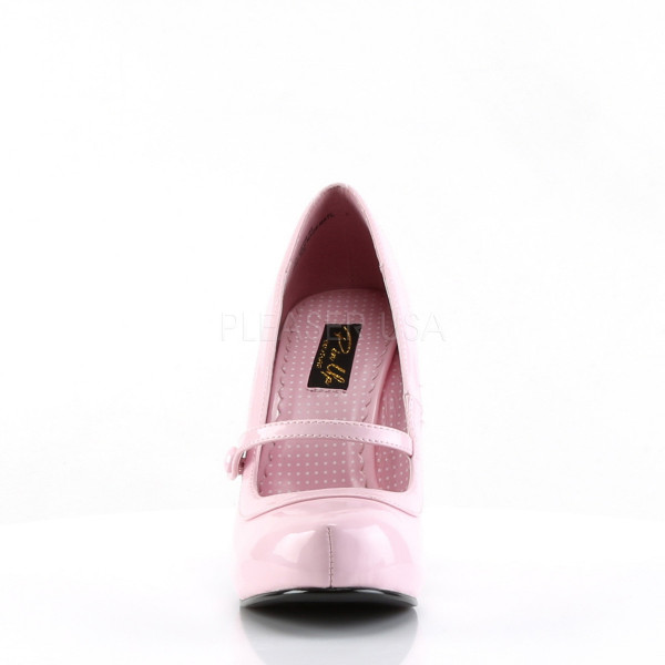 4 1/2 inches Heel, 3/4 inches Hidden P/F Mary Jane Pump