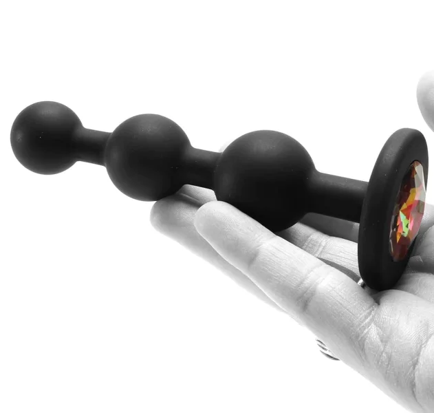 Glams Black Ripple Anal Plug Rainbow Gem