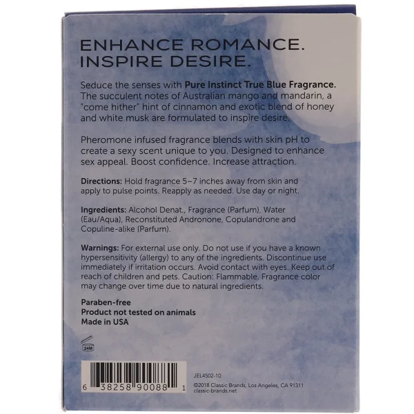 Pure Instinct Pheromone Fragrance True Blue - 25 ml | 0.85 Fl. Oz