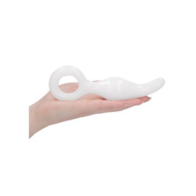 Gripper White Glass Dildo