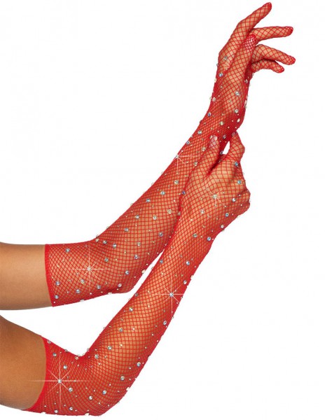 Leg Avenue Rhinestone Fishnet Opera Length Gloves