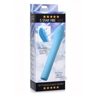 5 Star 9x Pulsing G spot Silicone Vibrator Teal