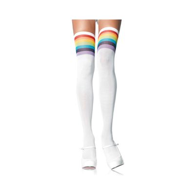 Over The Rainbow Opaque Thigh Highs O S Multicolor