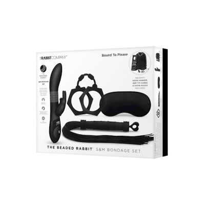 The Rabbit Company Beaded Rabbit Bondage Gift Set For Couples Black