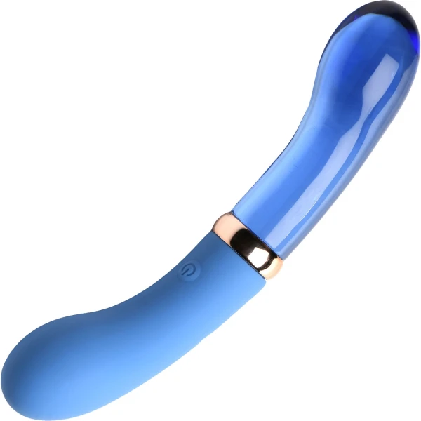 Prisms Bleu Dual Ended Silicone and Glass G-Vibe