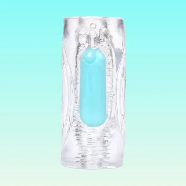 Clear 'Aster' Male Masturbator with Rechargeable Bullet